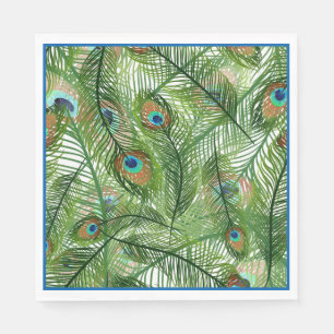 Serviette En Papier Papier Peacock plumes serviettes