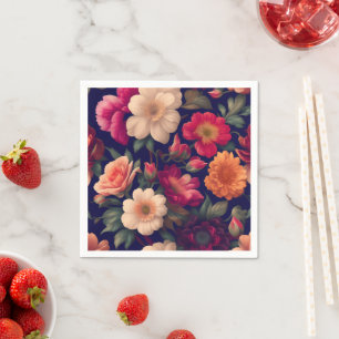 Serviette En Papier Papier peint à motifs floraux