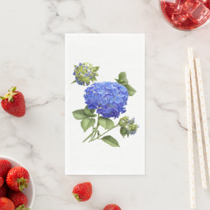 Serviette En Papier Papier peint à motifs floraux d'hortensia bleu bot