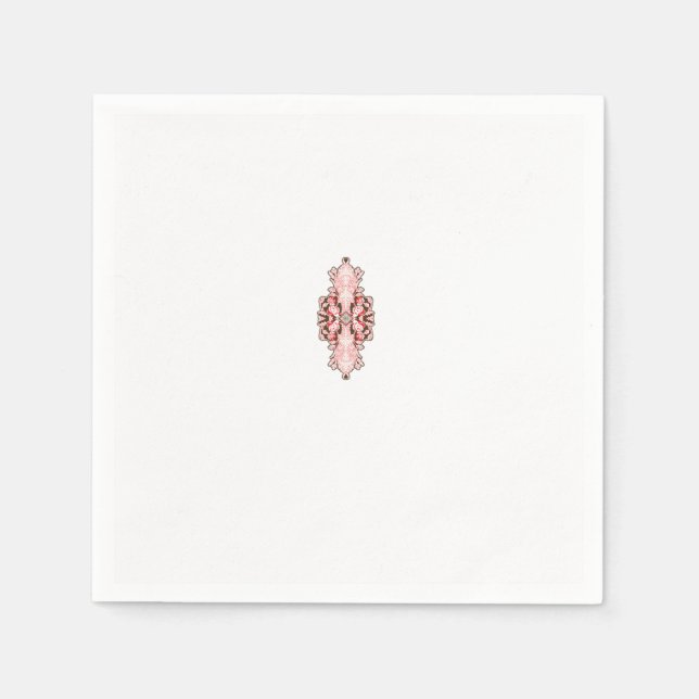 Serviette En Papier papier peint design d'intérieur fleurs rouges, dos (Devant)