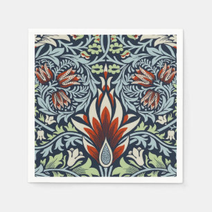 Serviette En Papier Papier peint floral Morris Navy Blue Snakeshead