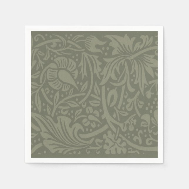 Serviette En Papier Papier peint floral Narcisse William Morris (Devant)