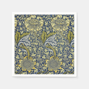 Serviette En Papier Papier Peint Floral William Morris Kennet Bleu Or