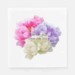 Serviette En Papier Papier Peony multicolore