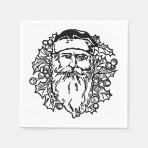 Serviette En Papier Papier Père Noël Vieux Monde Napkin