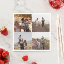 Papier personnalisé avec collage photo de famille