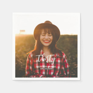 Serviette En Papier Papier personnalisé avec lettrage brosse pour fête