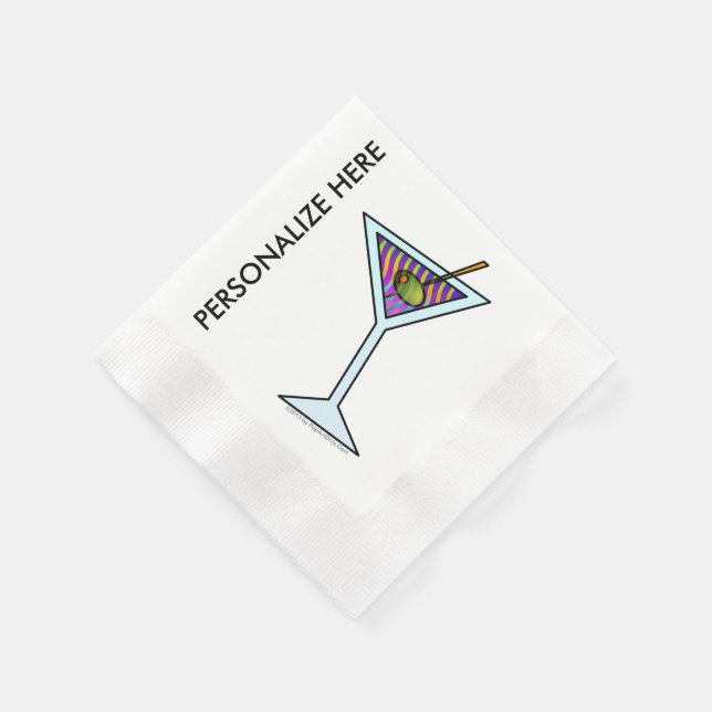 SERVIETTE EN PAPIER PAPIER PERSONNALISÉ COCKTAIL NAPKINS - MARTINI DES (Coin)