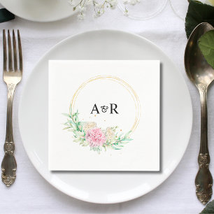 Serviette En Papier Papier personnalisé de mariage avec cercle de verd