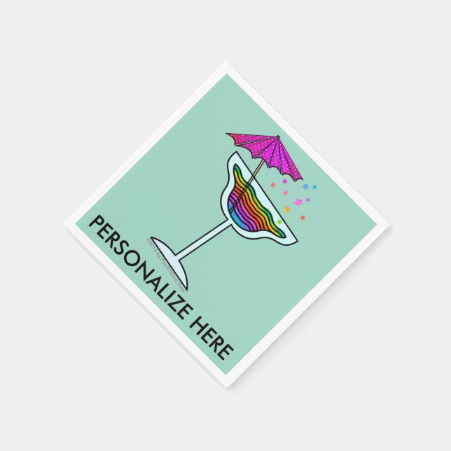 SERVIETTE EN PAPIER PAPIER PERSONNALISÉ NAPKINS - MARGARITA DESIGN (Coin)