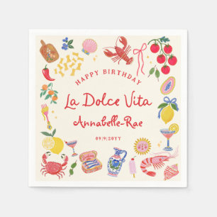 Serviette En Papier Papier personnalisé pour anniversaire italien La D