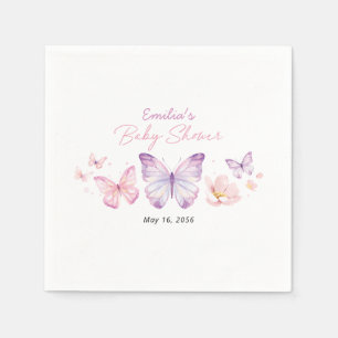 Serviette En Papier Papier personnalisé pour Baby Shower Papillon Rose