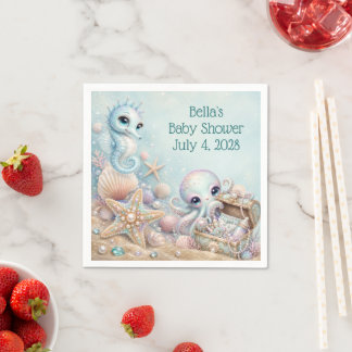 Serviette En Papier Papier personnalisé pour Baby Shower Under the Sea
