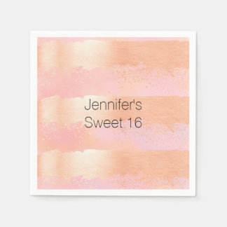 Serviette En Papier Papier personnalisé rose et or