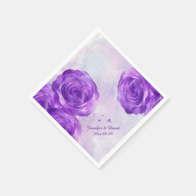 Serviette En Papier Papier personnalisé Rose violet serviettes (Coin)