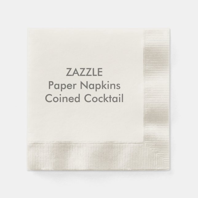 Serviette En Papier Papier personnalisé serviettes ECRU COCKTAIL COINÉ (Devant)