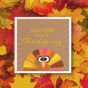 Serviette En Papier Papier personnalisé Thanksgiving familial Napkin