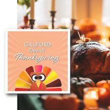 Papier personnalisé Thanksgiving familial Napkin