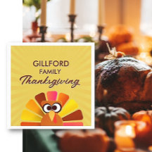 Papier personnalisé Thanksgiving familial Napkin
