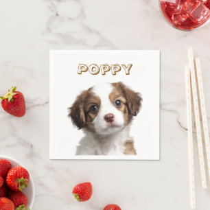 Serviette En Papier Papier photo et de nom de chien personnalisé