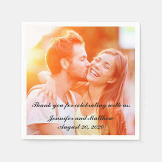 Serviette En Papier Papier photo Fiançailles personnalisé serviettes