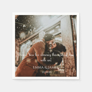 Serviette En Papier Papier photo Mariage personnalisé simple Napkin