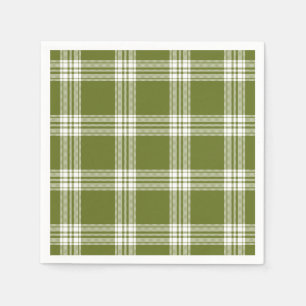 Serviette En Papier Papier plat Tartan vert moderne