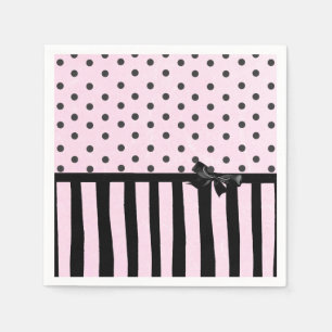 Serviette En Papier Papier Pneuka Pink & Black Pointe Paillettes Papie