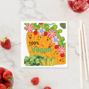 Serviette En Papier Papier, pois carottes 100% Vegan