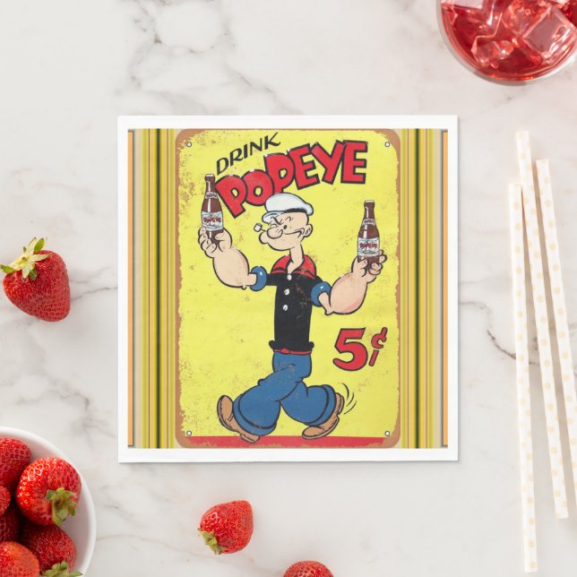 Serviette En Papier Papier Popeye Napkin (En situation)