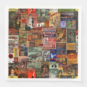 Serviette En Papier Papier Poster vintage à nappes ou à découpage