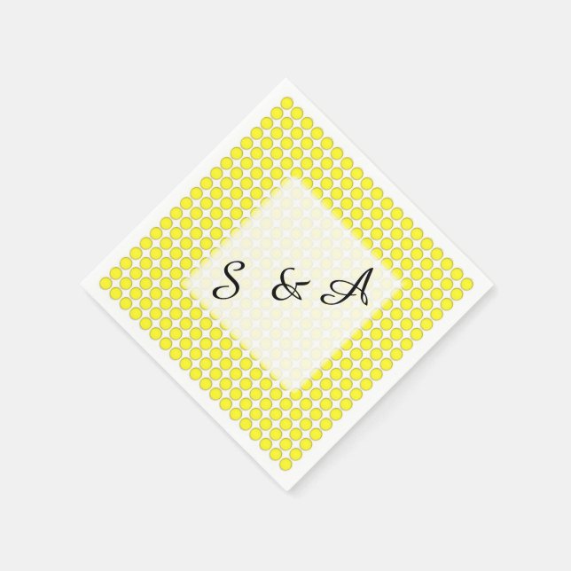 Serviette En Papier Papier - Pots jaunes avec initiales (Coin)