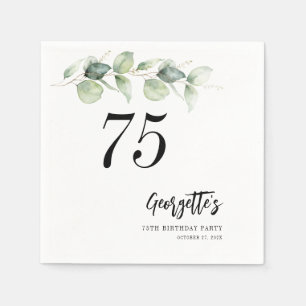 Serviette En Papier Papier pour 75e anniversaire à motif botanique d'e