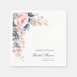 Serviette En Papier Papier pour Baby Shower à l'aquarelle et fleurs ro