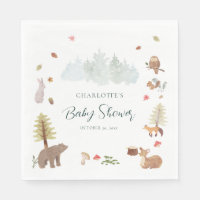 Papier pour Baby Shower Automnal Thème Animaux de