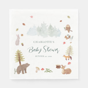 Serviette En Papier Papier pour Baby Shower Automnal Thème Animaux de