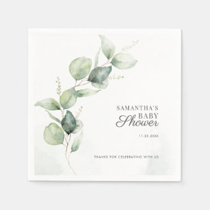 Serviette En Papier Papier pour Baby Shower avec verdure de Eucalyptus