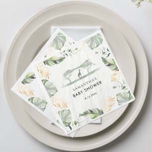 Serviette En Papier Papier pour Baby Shower Feuilles de Palmier Safari