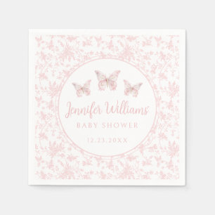 Serviette En Papier Papier pour baby shower fille mignonne papillon ro