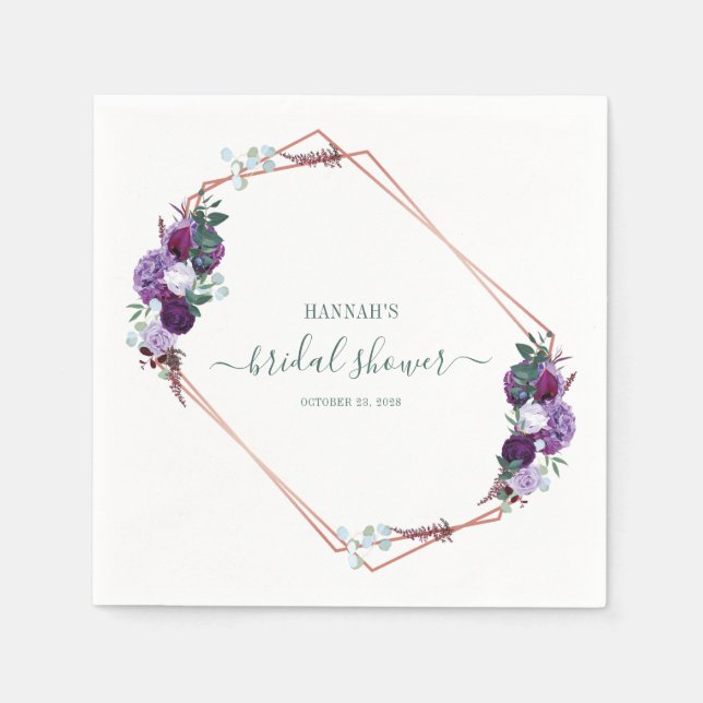 Serviette En Papier Papier pour Baby Shower Floral Script (Devant)