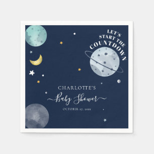 Serviette En Papier Papier pour Baby Shower Outer Space Boy