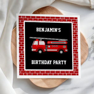 Serviette En Papier Papier pour fête d'anniversaire de camion de pompi