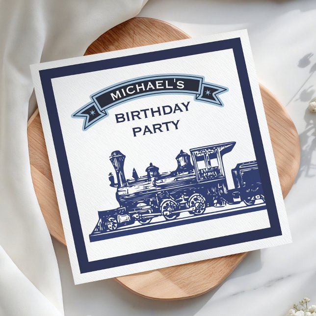 Serviette En Papier Papier pour fête d'anniversaire de train rétro vin (Créateur téléchargé)