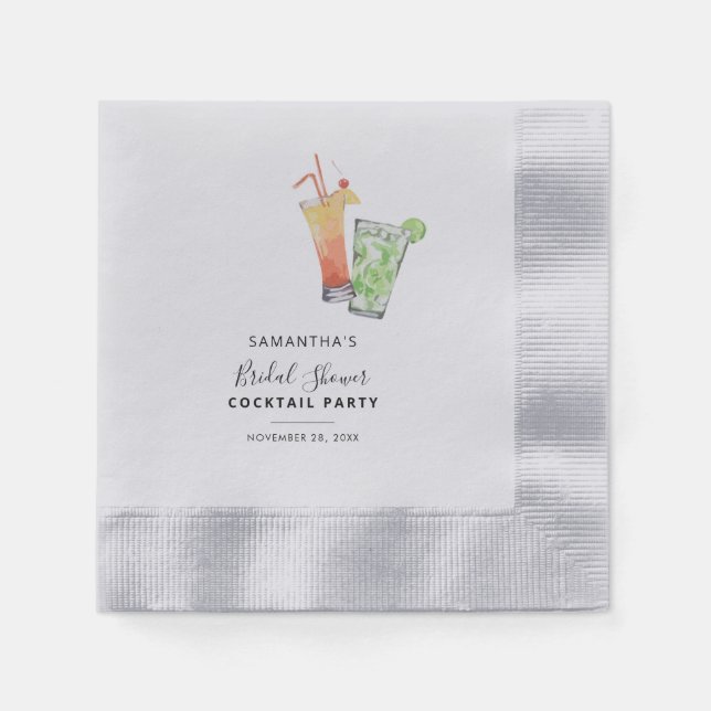 Serviette En Papier Papier pour fête de fiançailles moderne cocktail (Devant)