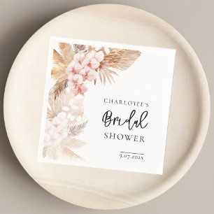 Serviette En Papier Papier pour la douche de mariée à fleurs roses et 