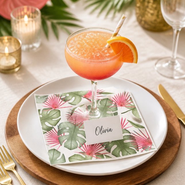 Serviette En Papier Papier pour mariage tropical (Créateur téléchargé)