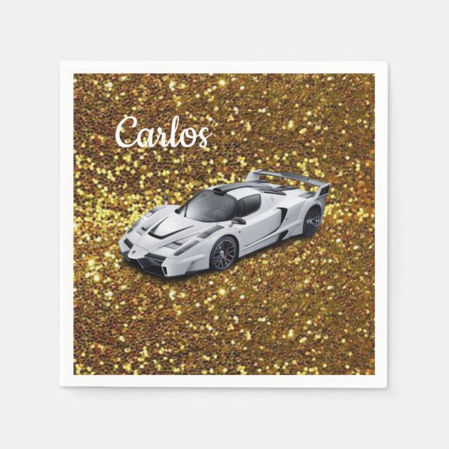 Serviette En Papier Papier Racecar (Devant)