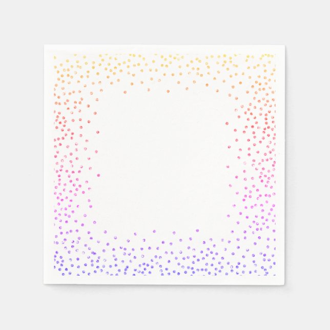 Serviette En Papier Papier Rainbow Confetti (Devant)