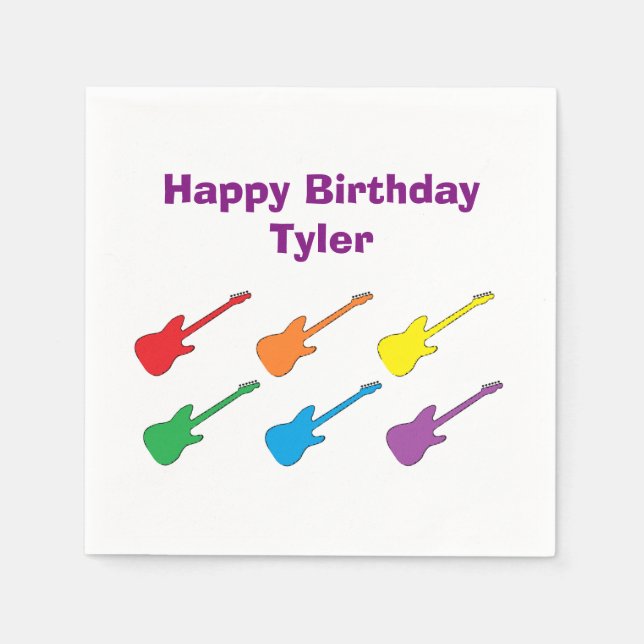 Serviette En Papier Papier Rainbow Guitare (Devant)