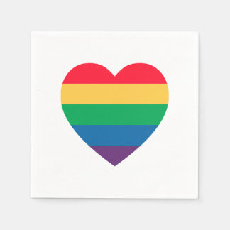 Serviette En Papier Papier Rainbow Heart Pride